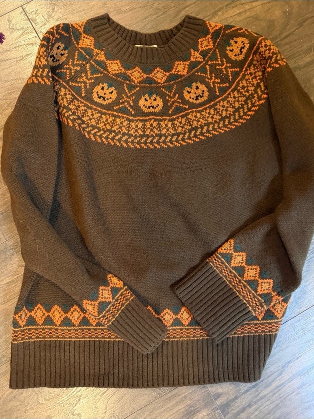 Kiel James Patrick KJP Halloween Jack-O-Lantern Fair Isle Sweater - Picture 3 of 5